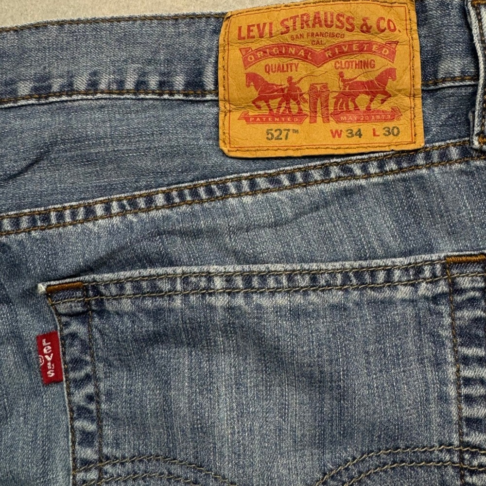 Levi's 527 Slim Bootcut Jeans Men's W34 L30 Medium Wash Denim Classic - Picture 13 of 13